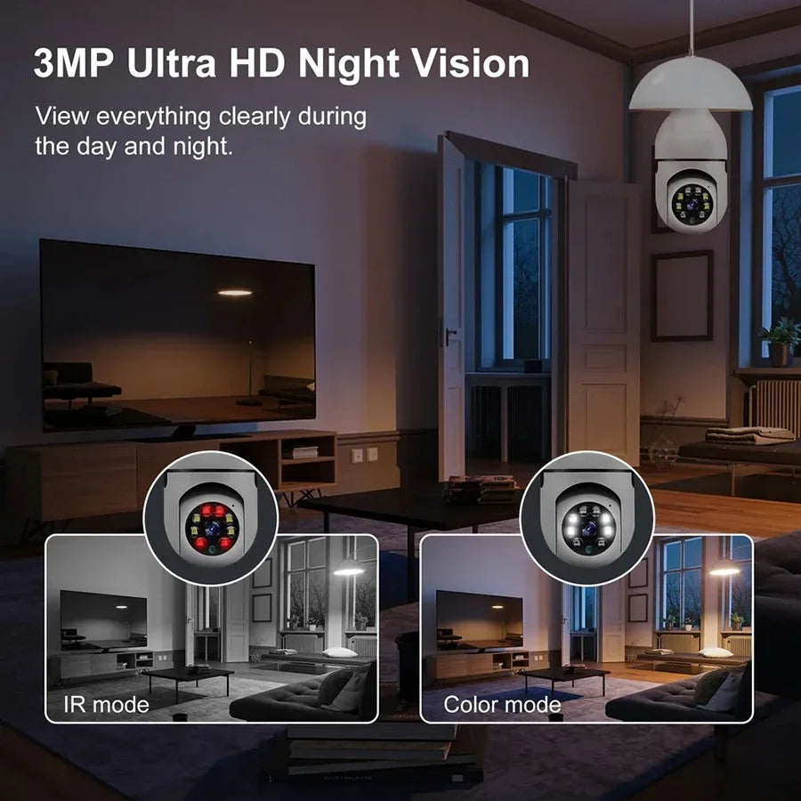 E27 WiFi Bulb Socket Security Camera