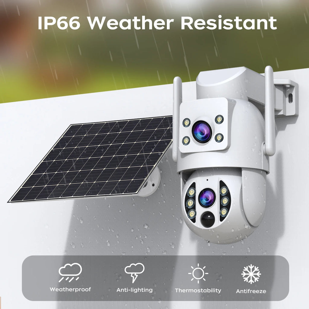 Solar Security Camera Dual Lens