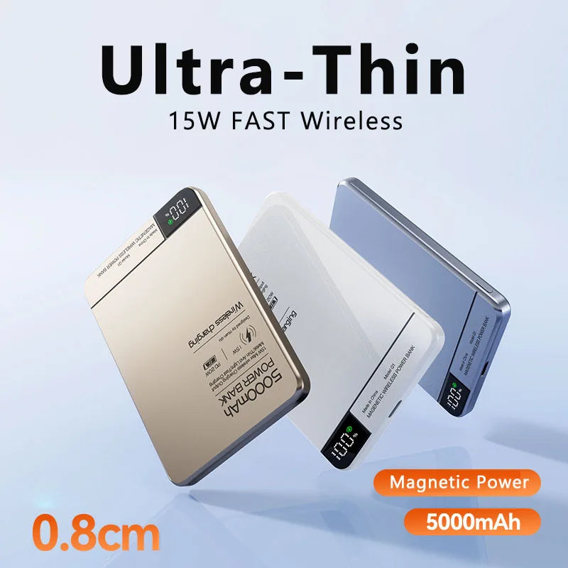 5000/10000mAh Magnetic Wireless Power Bank PD20W USB TYPE C Fast Charging for Magsafe Powerbank iPhone 16 15 14 13 12 11 PRO MAX