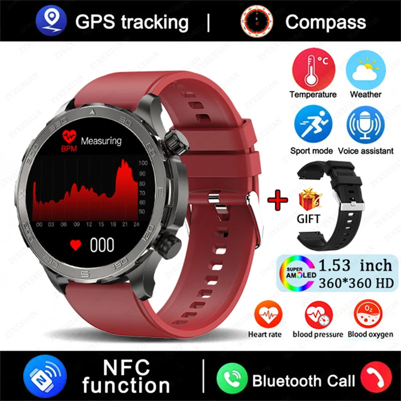 2026 New GPS Smart Watch Men AMOLED Screen Always Show Time Heart Rate IP68 Waterproof Bluetooth Call Sports Fitness Smart Watch