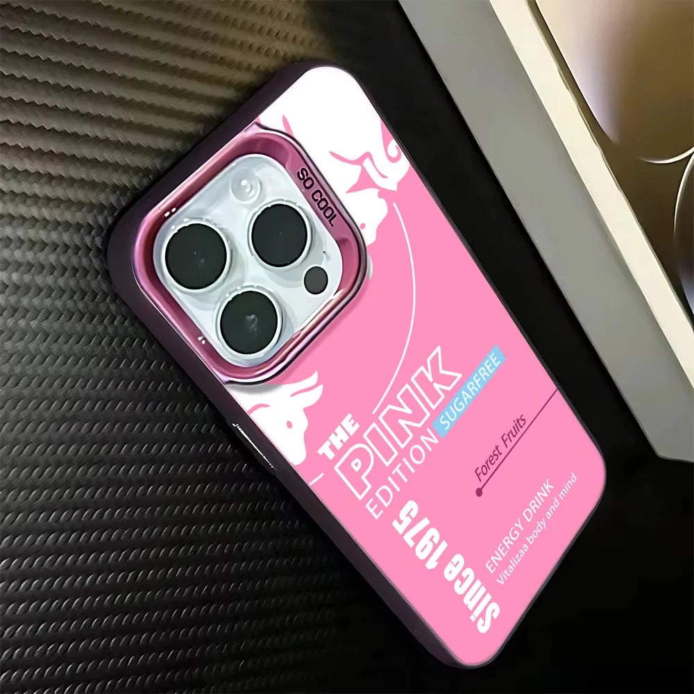 Luxury Phone Case For iPhone 16e 16 Pro Max 15 14 Plus 13 12 Mini 11 Pro Shockproof Silicone Fashion R-Reds B-Bulles Back Cover