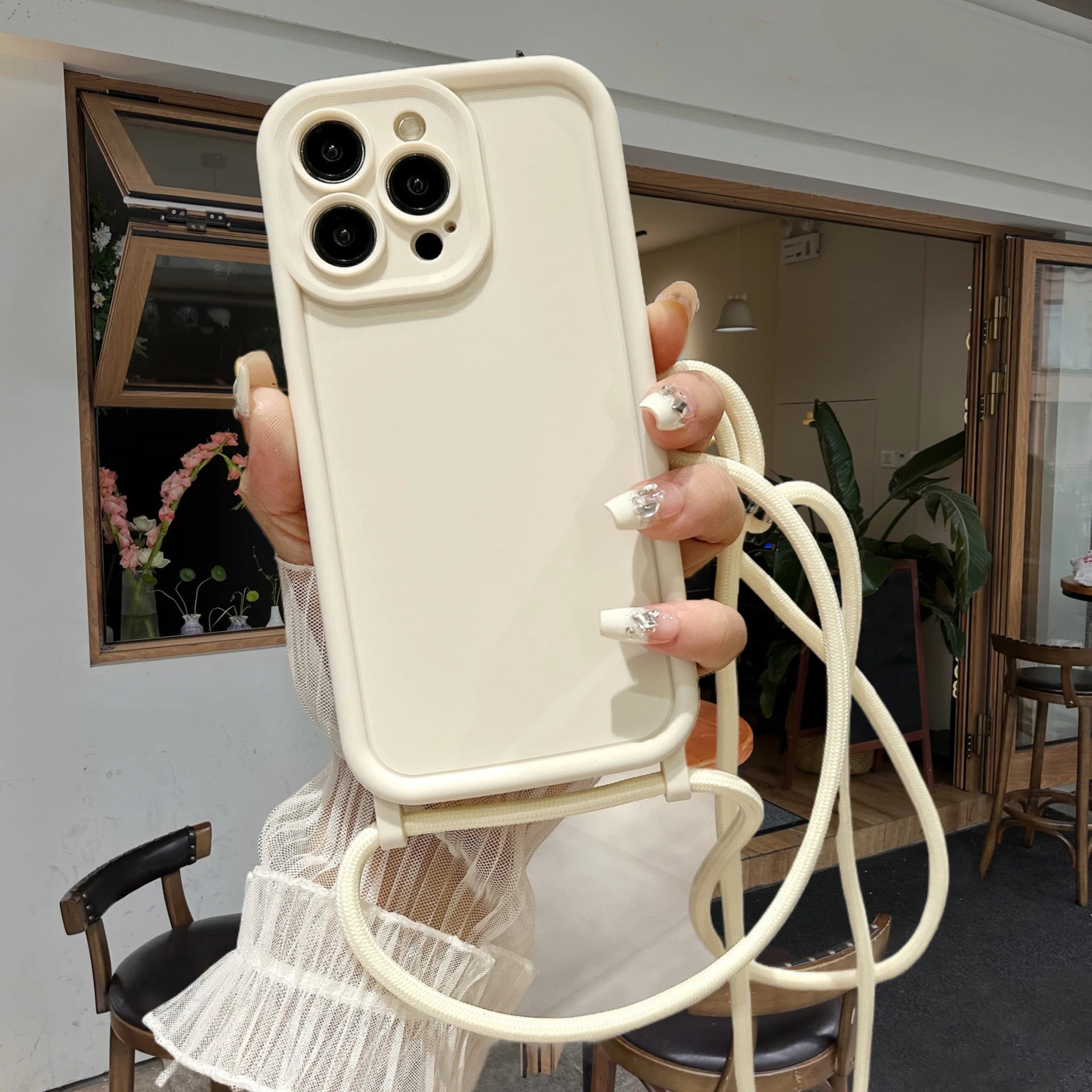 Crossbody Soft Phone Case For iPhone 17 Air 16E 15 16 Pro Max 14 13 12 11 7 8 Plus XS XR SE 2022 Adjustable Lanyard Strap Cover