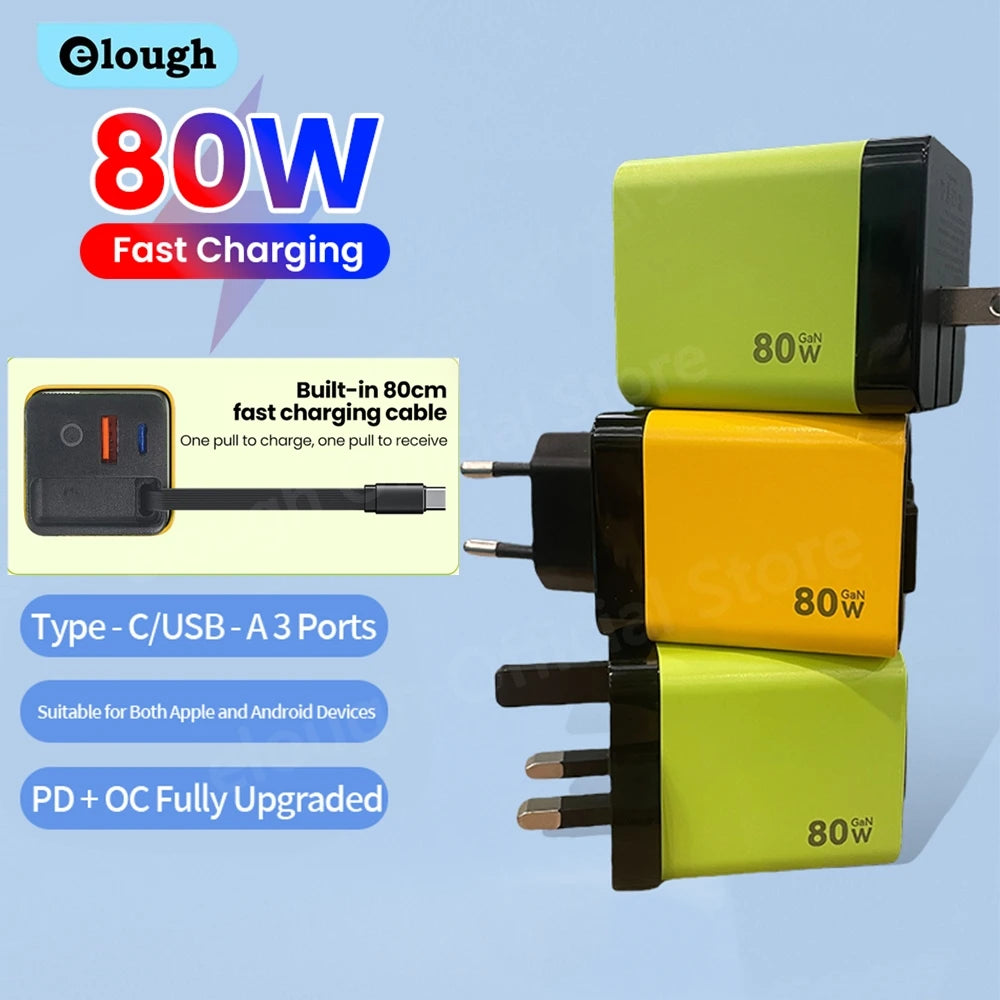80W USB-C Retractable Charger