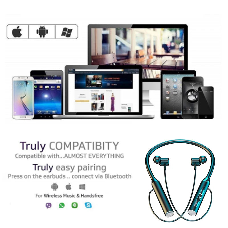 Wireless Neckband LED Earphones