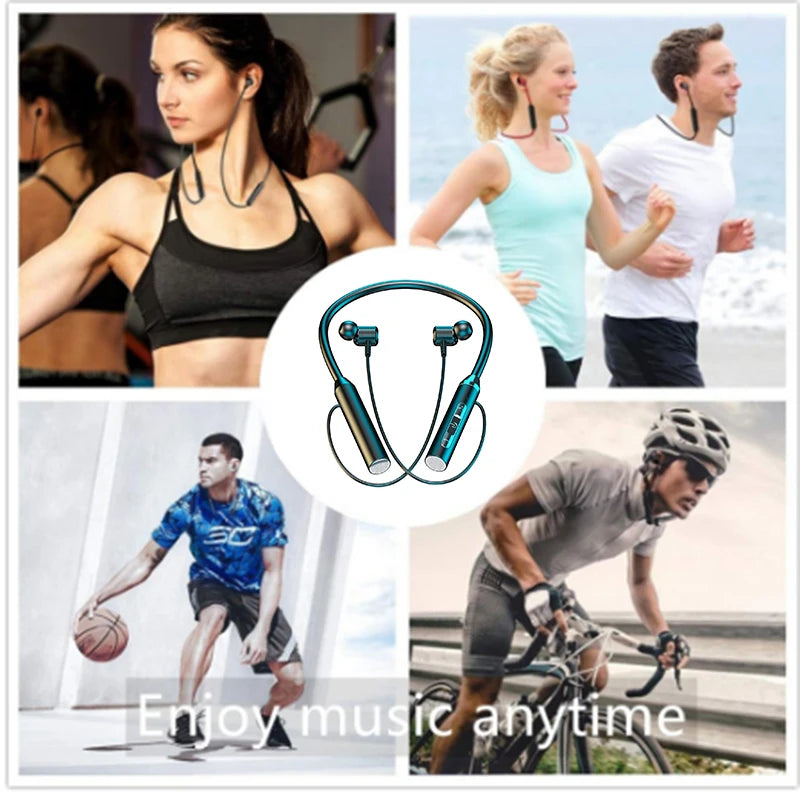 Wireless Neckband LED Earphones