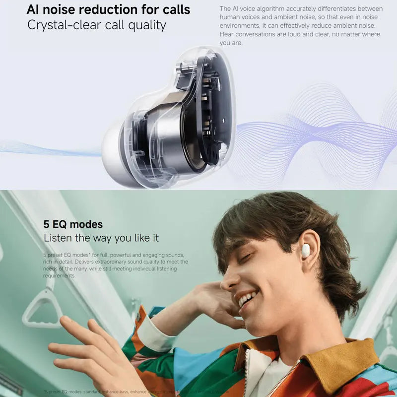 Xiaomi Redmi Buds 6 Play Wireless Bluetooth Earphone, BT5.4 Touch control Wireless Earphone, AI Noise Reduction, Long Endurance