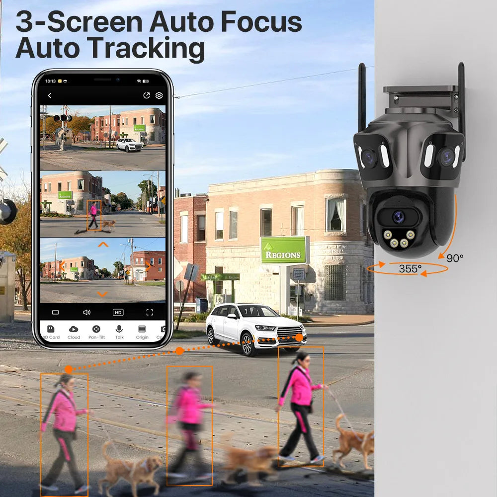 WiFi IP Camera Triple Screen