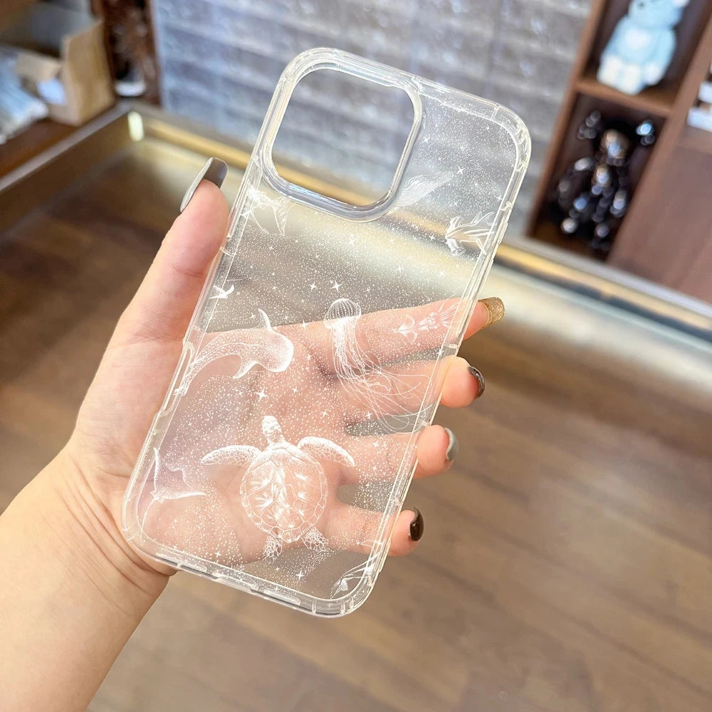 Phone Case For iPhone 16 15 14 13 12 11 Pro 16E 15Pro 16Pro Max X XS Max XR SE2 7 8 Plus Seaside Cowboys Ocean Transparent Cover