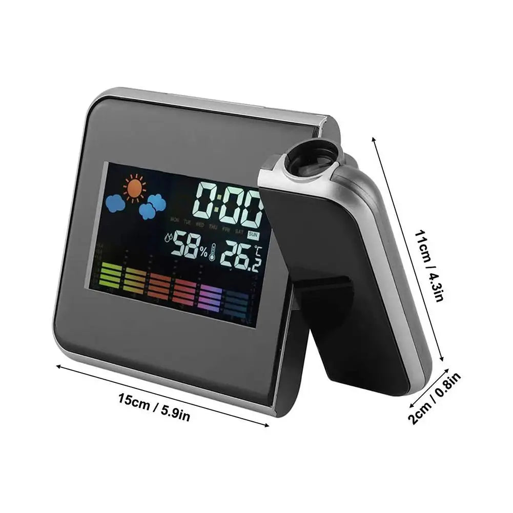 Home Projector Electronic Alarm Clock Vibrant Color Screen Integrated Weather Information Home Desktop Decoration Clock