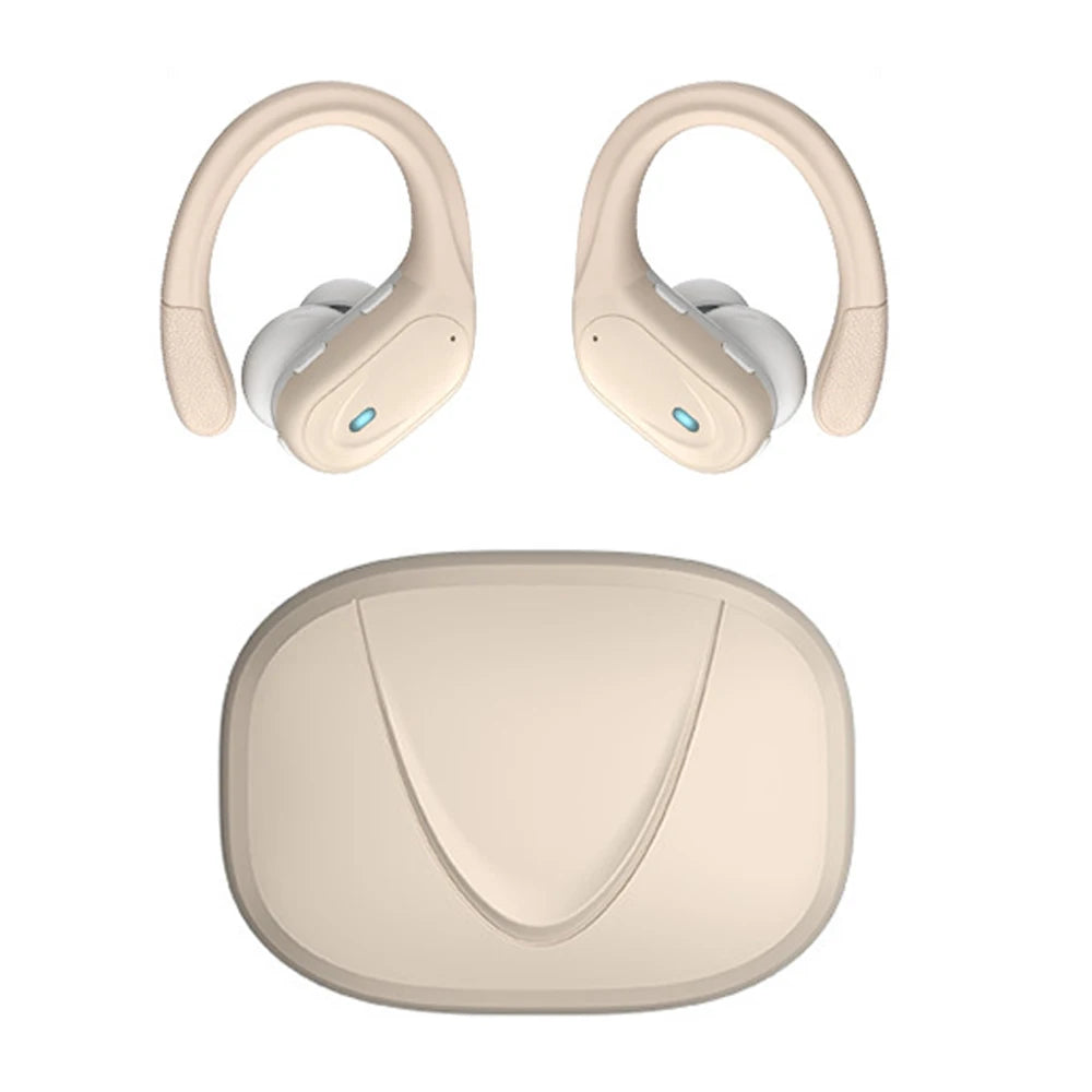 Wireless Earbuds Sport Bluetooth 5.3 Headphones with Noise Cancelling Mic 75H HiFi Stereo Over Ear Bud LED Display USB-C IPX6