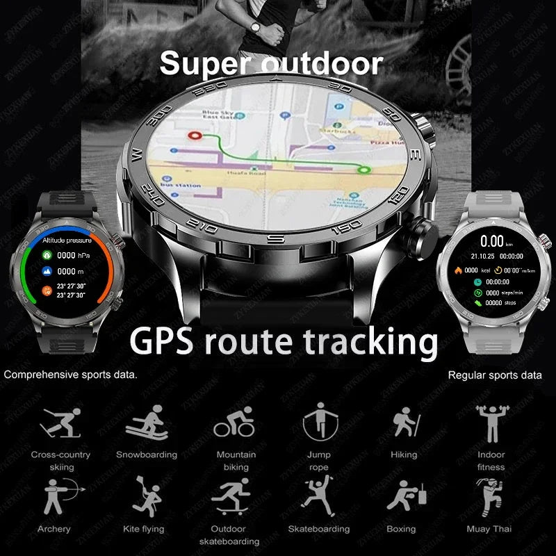 2026 New GPS Smart Watch Men AMOLED Screen Always Show Time Heart Rate IP68 Waterproof Bluetooth Call Sports Fitness Smart Watch