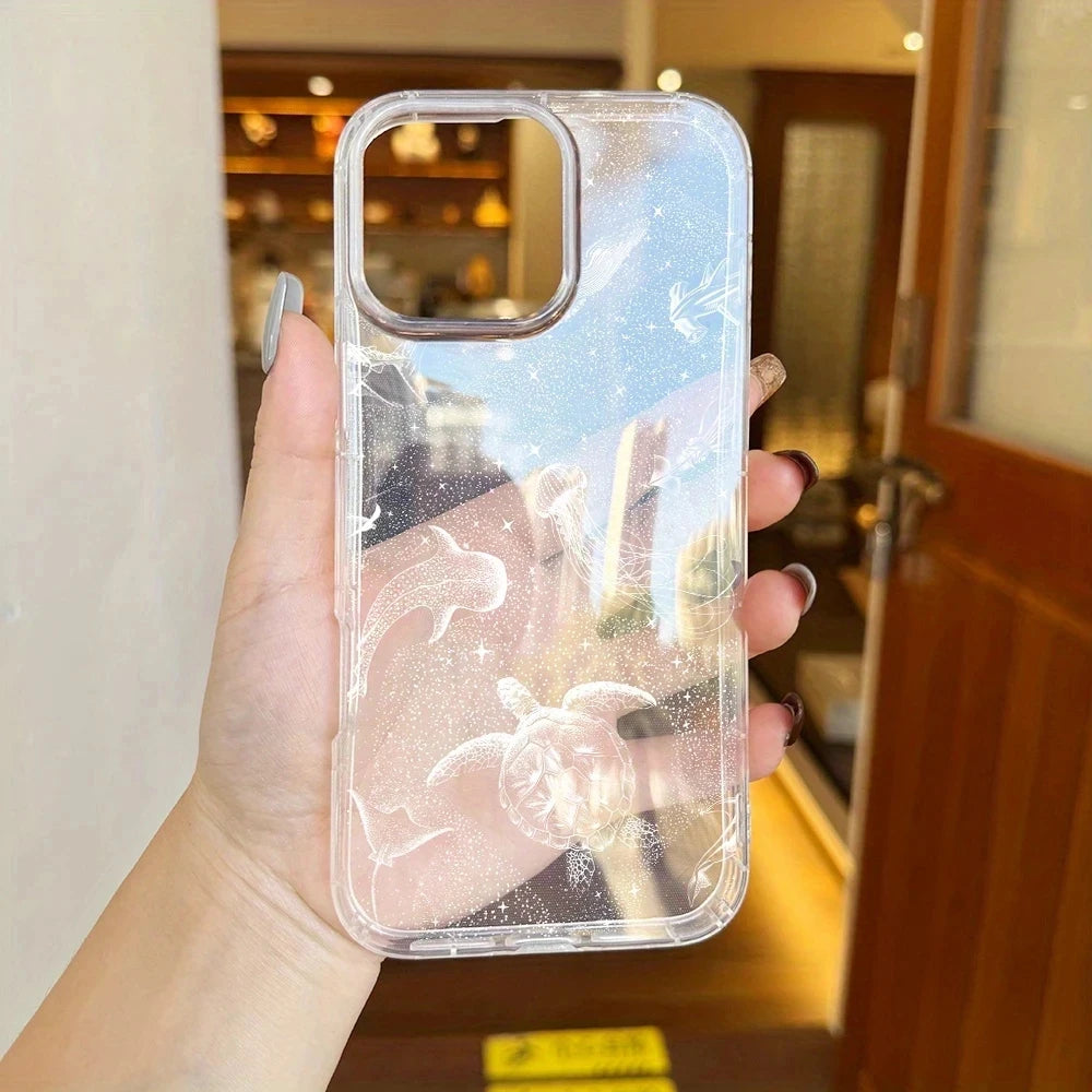 Phone Case For iPhone 16 15 14 13 12 11 Pro 16E 15Pro 16Pro Max X XS Max XR SE2 7 8 Plus Seaside Cowboys Ocean Transparent Cover