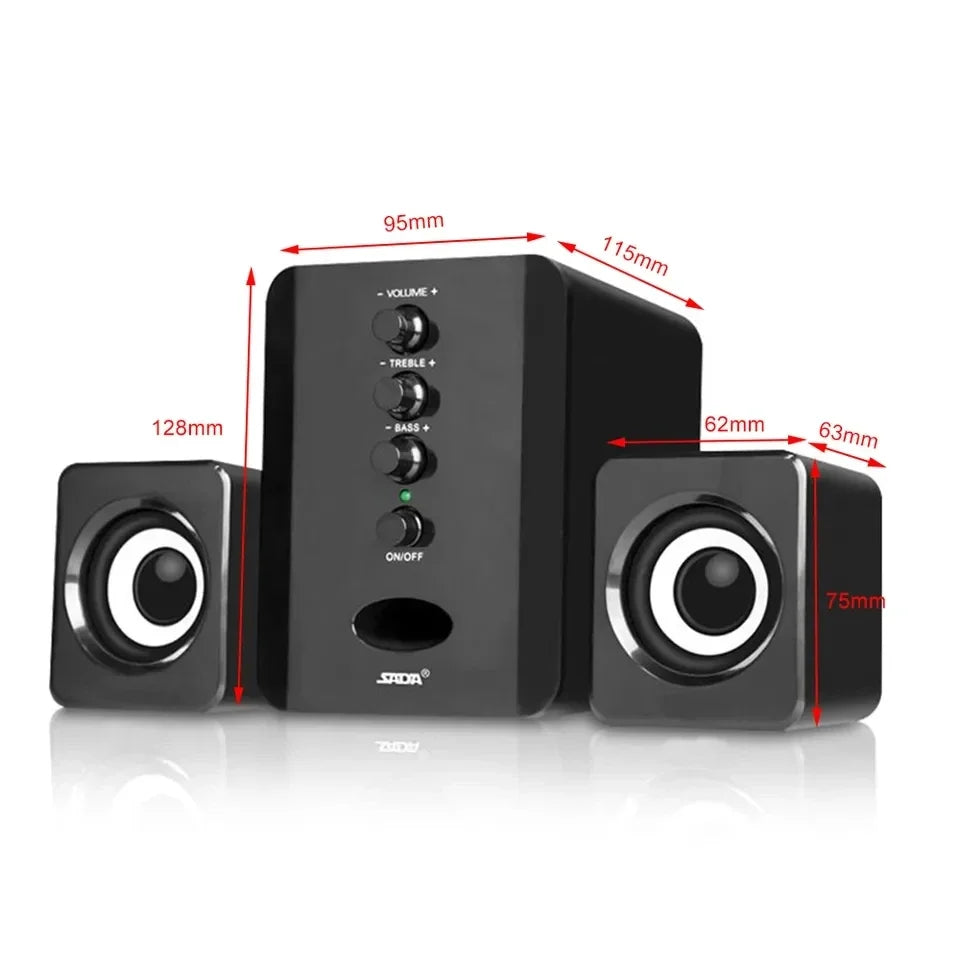 New Universal Full Range 3D PC Speaker Box Bar Stereo Bass Cannon DJ Music Computer Speakers USB for Laptop Telephone TV