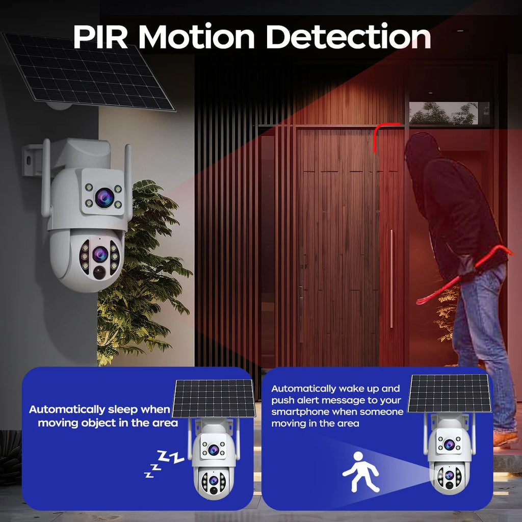 Solar Security Camera Dual Lens