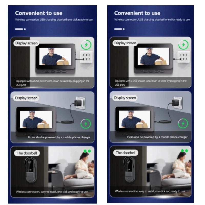 Wireless Video Doorbell 4.3"