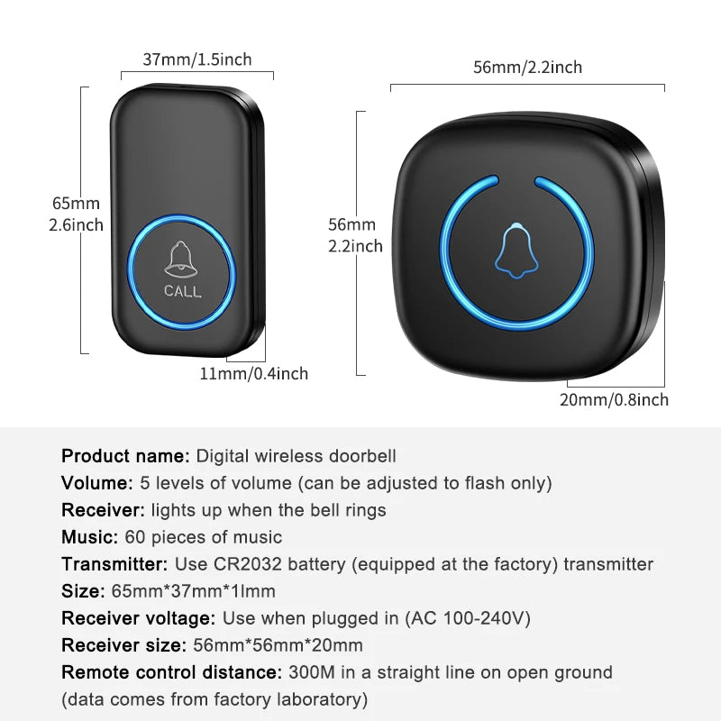 Wireless Doorbell 300M