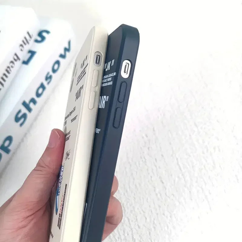 Case for iPhone 15 14 13 12 11 XSM X XR 6 7 8 Plus Waterproof Soft Case Black White Air Case Full Protect Case iPhone 12