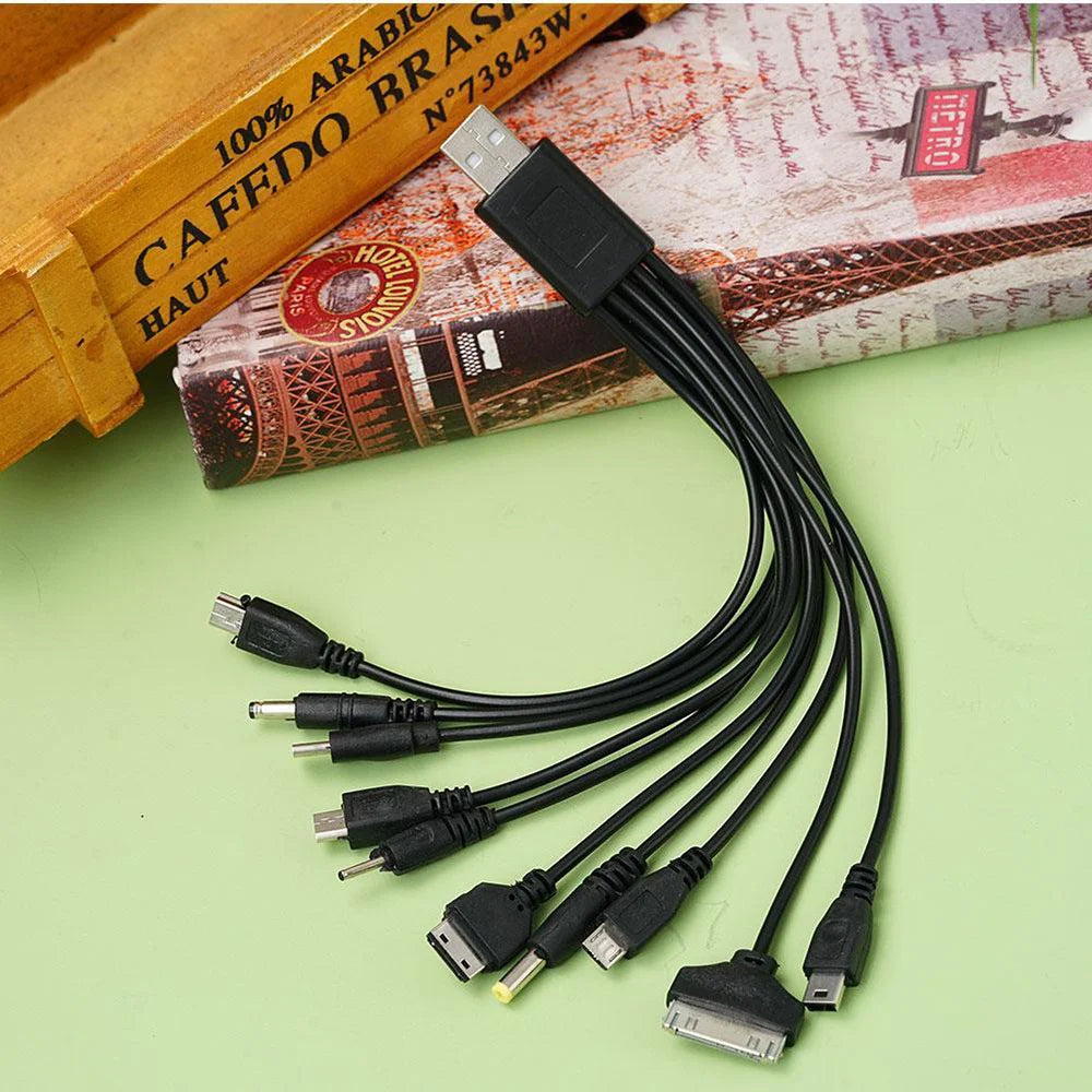 10 in 1 Universal USB To DC Power Cable Mobile Phone Charger Adapter Plug Usb Multifunction Data Transfer DC Jack Charging Line
