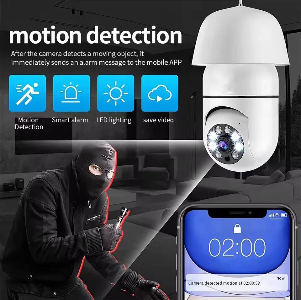 E27 WiFi Bulb Socket Security Camera