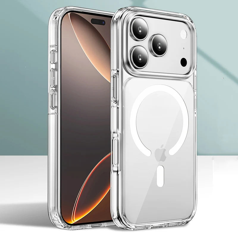 New Clear For MagSafe Case for iPhone 17 17 Air 17Pro 17 Pro Max Shockproof Wireless Charging Cover With Magnetic Feature