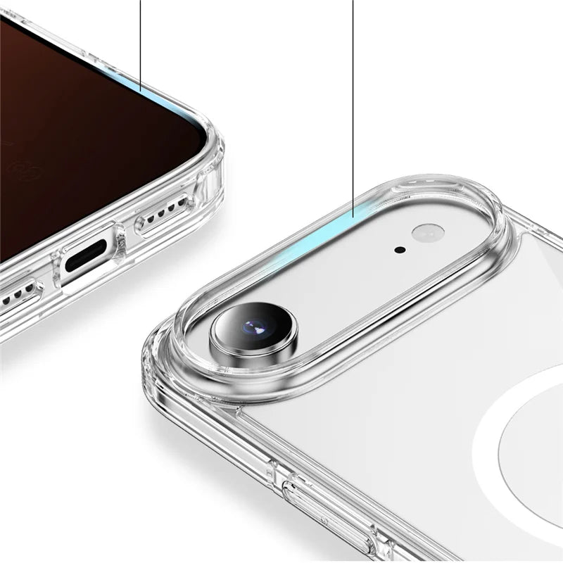New Clear For MagSafe Case for iPhone 17 17 Air 17Pro 17 Pro Max Shockproof Wireless Charging Cover With Magnetic Feature