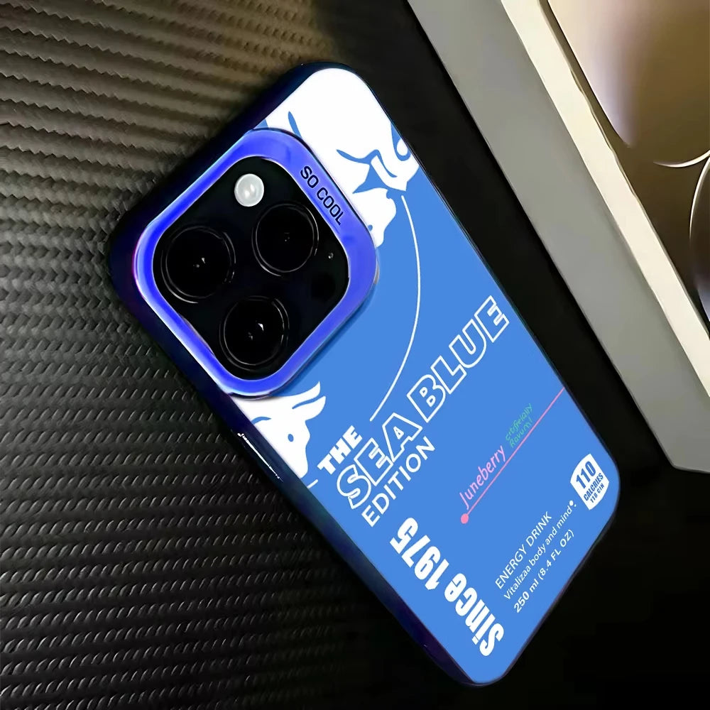 Luxury Phone Case For iPhone 16e 16 Pro Max 15 14 Plus 13 12 Mini 11 Pro Shockproof Silicone Fashion R-Reds B-Bulles Back Cover