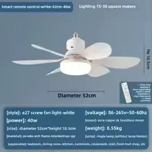 LED 40W Socket Ceiling Fan with Light